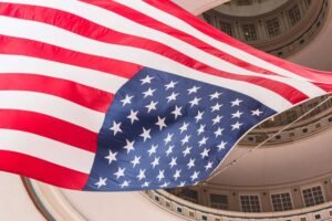 1negative-space-american-flag-interior-building